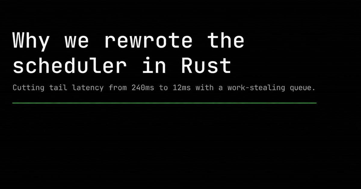 Engineering blog Open Graph card — monospace headline inside a terminal frame