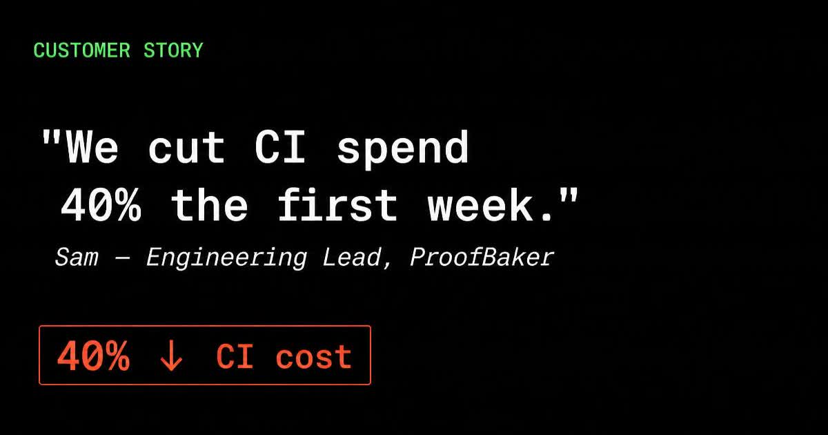Developer adoption story Open Graph card — quote with logo mark
