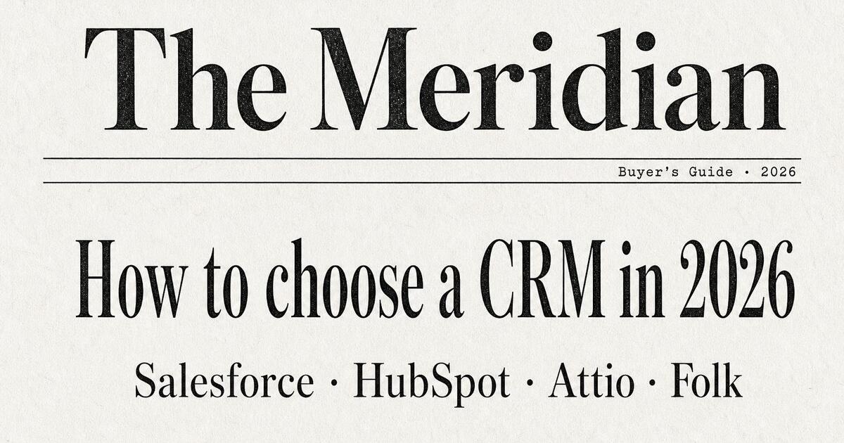 Editorial buyer's guide Open Graph card — serif headline with quiet category lineup beneath