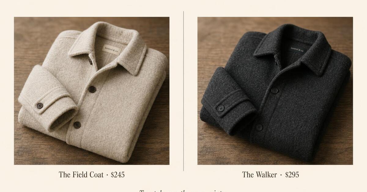 E-commerce product comparison Open Graph card — two product photos side by side with prices