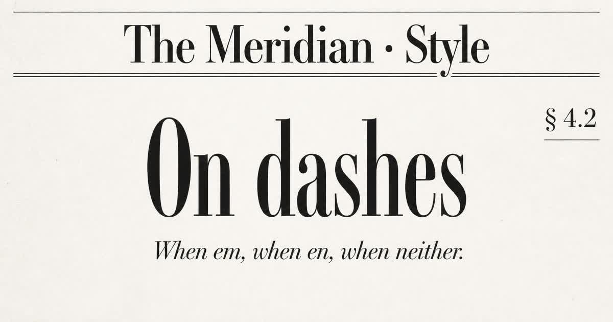 Editorial style guide Open Graph card — serif headline with section marker