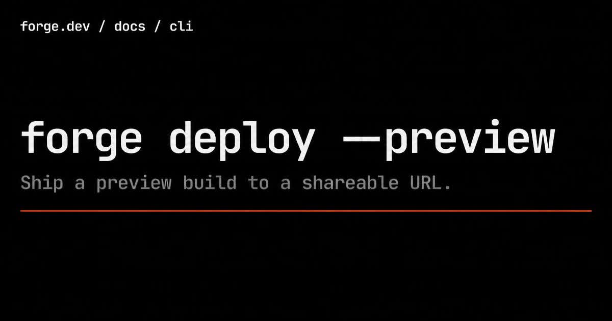 CLI reference Open Graph card — monospace command with dark terminal frame