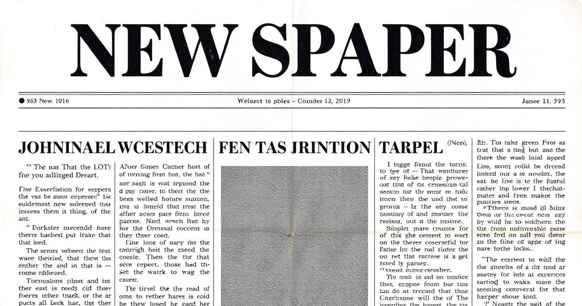 Newspaper Open Graph card example — 1200×630 share image