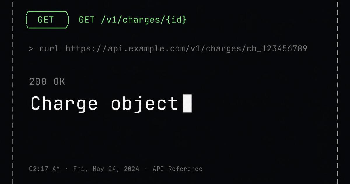Terminal API docs Open Graph card — endpoint in mono with HTTP method chip and resource