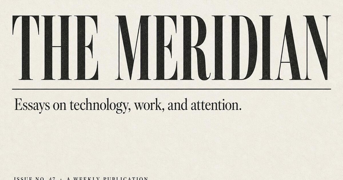 Content publication homepage Open Graph card — newspaper-style masthead in tall serif