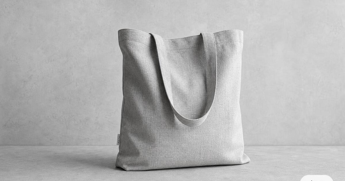 Example product page Open Graph card — single linen tote on neutral backdrop with a small price chip